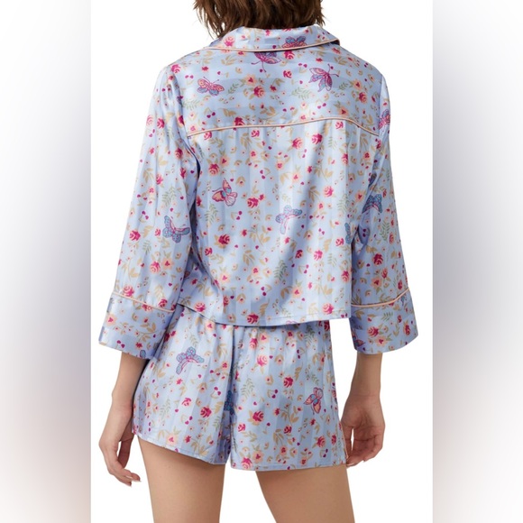 NWT Free People Intimately Pillow Talk Blue Combo Mixed Print PJ Set XL - Picture 2 of 5